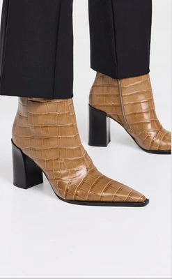 New Schutz Raffaela Croco Booties Size 8.5 Wide/pistacho Limited Edition - Image 1 of 4