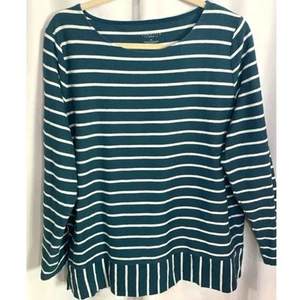 Talbots Teal & White Stripe Tunic Top Classic Everyday Wear Women's Size 2X - Bild 1 von 6