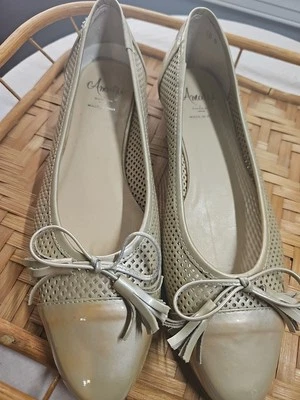 Zapatos planos de ballet Amalfi By Rabgoni Orvieto de cuero con arco de hueso para mujer talla 10 N. Foto 1 de 4