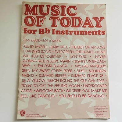 MUSIC FOR TODAY For B Flat Instruments Arranged by Bob Lowden (1977) - Image 1 of 3