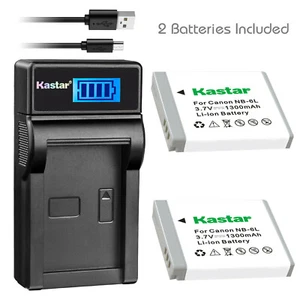 Kastar 2 NB-6LH Battery + Charger for Canon SX700 SX710 SX520 SX530 SX170 S200HS - Picture 1 of 5