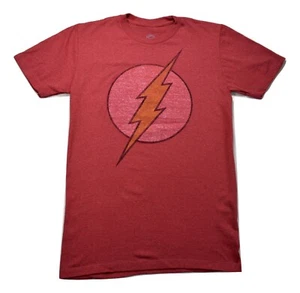 DC Comics Mens Flash Logo Red Heather Tee Shirt New S, M, XL - Picture 1 of 1