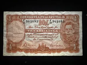 Australia 10 Shillings Banknote (1939) - Nt1627 - Picture 1 of 2