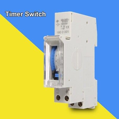 New 24 Hours Mechanical Programmable Din Rail Timer Switch Relay 220V AC 16A • 16.83£