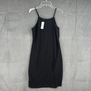 Vestido para mujer Banana Republic 0 negro halter sin mangas corte láser floral - Imagen 1 de 12