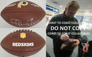 Joe Theisman signed Washington Redskins logo football COA exact proof autograph - Imagen 1 de 4
