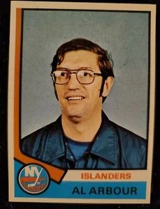 1974 AL ARBOUR / NHL Topps Hockey Trading Card #91 - New York Islanders - Foto 1 di 2