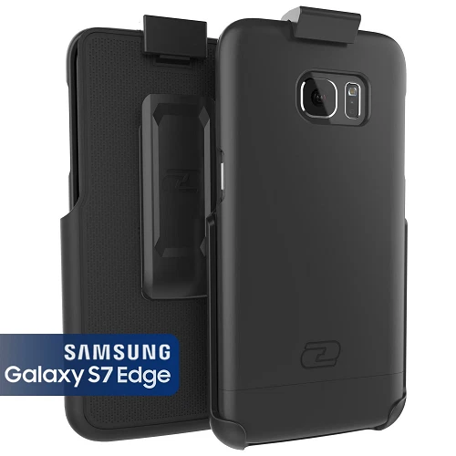 Funda híbrida con clip para cinturón Galaxy S7 Edge con funda de ajuste seguro (negro)(juego de 2 piezas) Foto 1 de 1