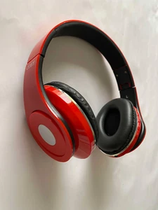 COBY RED HEADPHONES - Over the ear muff Soft Foldable wireless listen VERY GOOD - Picture 1 of 14