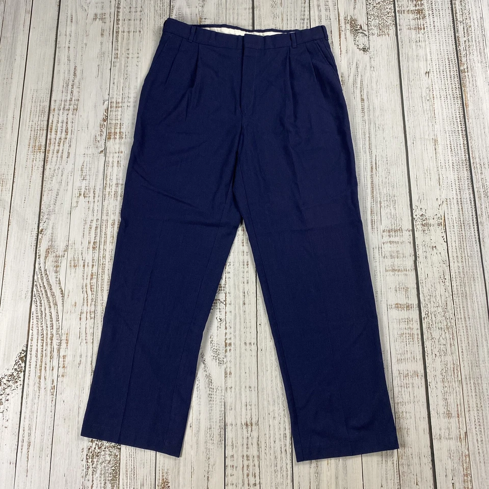 DE COLECCIÓN AÑOS 80 90 PREFERIDO LANA/LINO LIGERO PLISADO HOMBRE VESTIDO PANTALONES 34X29.5 Foto 1 de 4