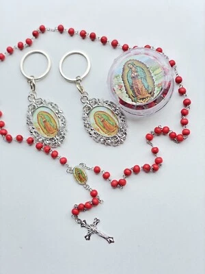 24 RECUERDOS PARA BAUTIZO/FAVOR BAUTISMO 12 LLAVERO 12 ROSARIOS niño/niña Foto 1 de 4