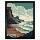 Bay with Cliffs Dramatic Coastal Landscape Framed Wall Art Picture Print 12x16