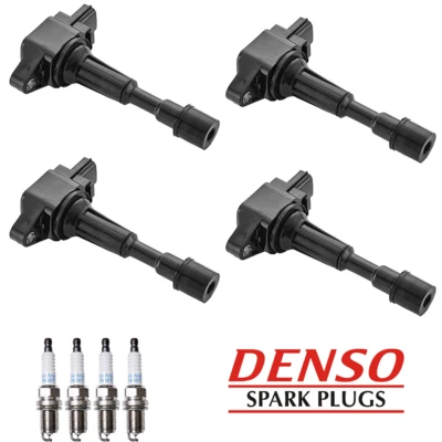 4 bobinas de encendido y 4 bujías Denso Platinum para Mazda 2 UF655 2001-2014 Foto 1 de 3
