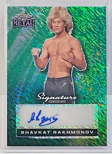 2024 LEAF METAL SHAVKAT RAKHMONOV AUTO 1/1 GREEN SHIMMER UFC MMA #1/1 - Picture 1 of 2