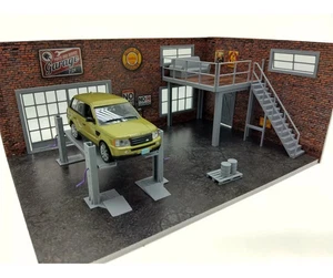 Garaje de ladrillo de dos pisos escala 1:43 - Kit de diorama - Expositor de coche modelo TALLA 1/43 - Imagen 1 de 10