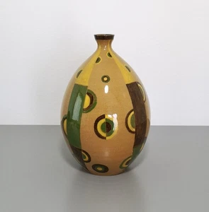 Seltene Studiokeramik Schweiz Paul Clerc St Martin ≈ 1950 Bemalung Art déco Stil - Bild 1 von 17