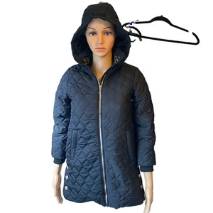 Juicy Couture Jacket Girls Kids M 10-12 Black Quilted Puffer Coat Jacket Hooded - Picture 1 of 15