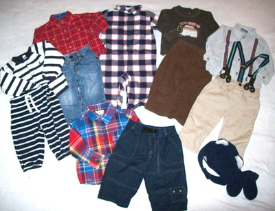 NIÑO 6-12 M: ROPA VINTAGE PARA CLIMA FRESCO DE 14 PIEZAS: TOMMY HILFIGER, GYMBOREE, GAP Foto 1 de 4