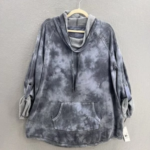 Felpa Calvin Klein donna più 1x grigia comoda collo imbuto linguetta manica arrotolabile - Foto 1 di 10