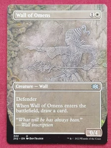Magic The Gathering DOUBLE MASTERS 2022 BORDERLESS WALL OF OMENS white card MTG - Picture 1 of 2