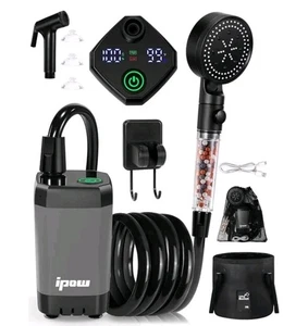 Tragbare Camping Dusche 6000mAh Wiederaufladbare Outdoor Camp Pumpe für Wandern Reisen - Bild 1 von 3