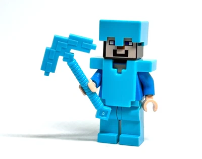 LEGO Steve Minifigura Diamante Casco Armadura Minecraft 21117 21124 Foto 1 de 4