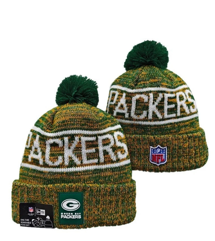 Auténtico gorro tejido forrado de lana New Era GREEN BAY PACKERS NFL lateral Foto 1 de 1
