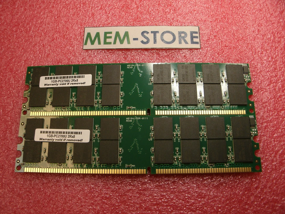2GB 2x1GB Memory PC2700 UDIMM Dell Demension 1100 2400 3000 - Image 1 of 1