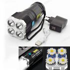 Portable LED Flashlight COB Side Light Bright USB Rechargeable Torch Lamp 9H