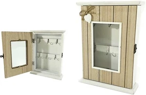 Shabby Wand Schlüsselanhänger Holz Schlüsselanhänger 6-Sitzer mit Verschluss - Bild 1 von 3