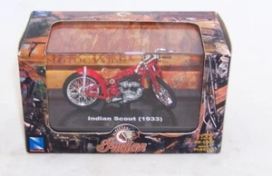 1:32 2004 NEWRAY 1933 INDIAN SCOUT MOTORCYCLE RED NIB #06066 - Picture 1 of 6
