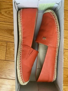 Michael Kors Kendrick Cap Toe Leather Flats Espadrilles Sea Coral Shoes Size 8.5 - Picture 1 of 12