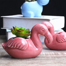 Ceramic Flamingo Planter for Home Decor and Indoor Plants