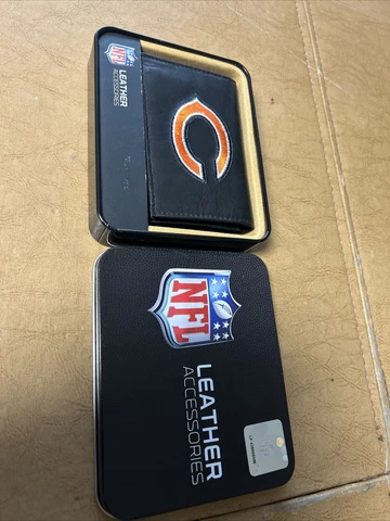 NFL Leather Accessories Chicago Bears Bill Fold Wallet, New (Embroidered Logo) Cover