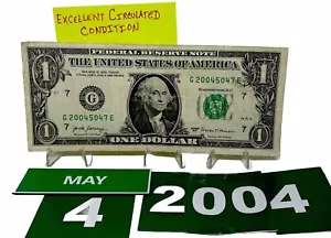 One Dollar Bill Birthday May 4 2004. Near Uncirculated. Fancy Serial Number - Picture 1 of 9