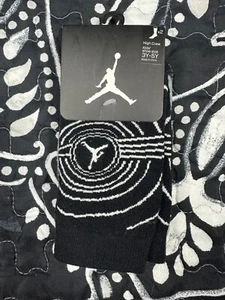 Nike Air Jordan Kids High Crew Black/Gray Socks 3Y-5Y 2 Pair NWT - Picture 1 of 6