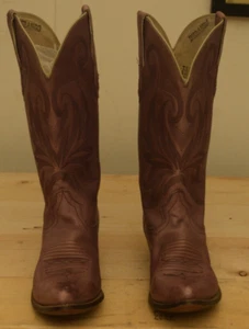 Durango Women's Western Boots 7.5M Purple Leather Mid Calf Pull On Cowgirl Boots - Picture 1 of 8