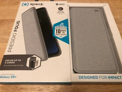 Brand New!!! Samsung Galaxy S9+ Speck Presidio Folio Case w/ Card Holder - Gray - Image 1 of 3