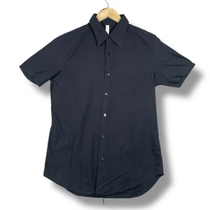 Camicia MofM Man of Moods manica corta con bottoni uomo 3 Made in Japan nera preppy - Foto 1 di 8