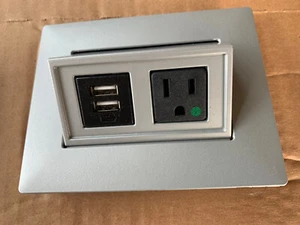 Byrne Furniture Power Distribution Silver Pop-Up Glenbeigh Outlet With 2 USB - Picture 1 of 5