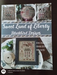 SWEET LAND OF LIBERTY BLACKBIRD DESIGNS CROSS STITCH BOOK OF FIVE DESIGNS - Picture 1 of 3