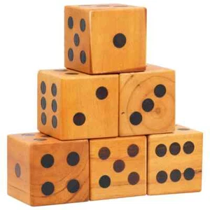 Giant Yard Dice Set 6 pcs Solid Pinewood vidaXL - Picture 1 of 6