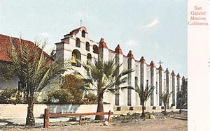 Postcard San Gabriel Mission California • Roman Catholic Church - Picture 1 of 2