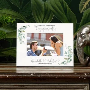 Personalised Engagement Photo Frame With Eucalyptus Leaves C58-22 - Picture 1 of 2