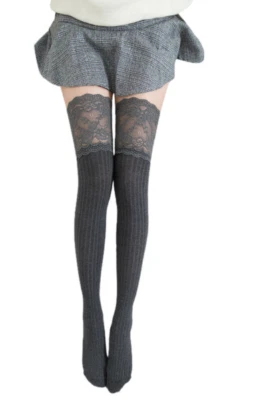 Lace Thigh High Dark Set of 4 - Image 1 of 4