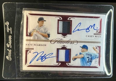 2021 Flawless Casey Mize Nate Pearson Dual Signature Patches Ruby Auto #20/20 - Image 1 of 2