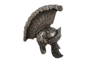 Vintage Mini Spartain Roman Centurian Pewter Helmet 4" x 4" 1980's Collectible - Picture 1 of 6