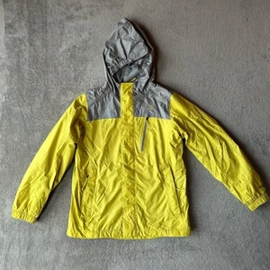 LL Bean Youth Hooded Fleece Lined Yellow Jacket Windbreaker Unisex Medium 10/12 - Picture 1 of 10