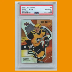 Tarjeta de hockey Sidney Crosby #4 PSA 10 2021-22 Upper Deck Allure Sunrise ¡Pop 1! - Imagen 1 de 3