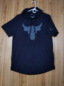 Under Armour x Project Rock Sweatshirt Mens M Short Sleeve Hooded Brahma Bull - Picture 1 of 16